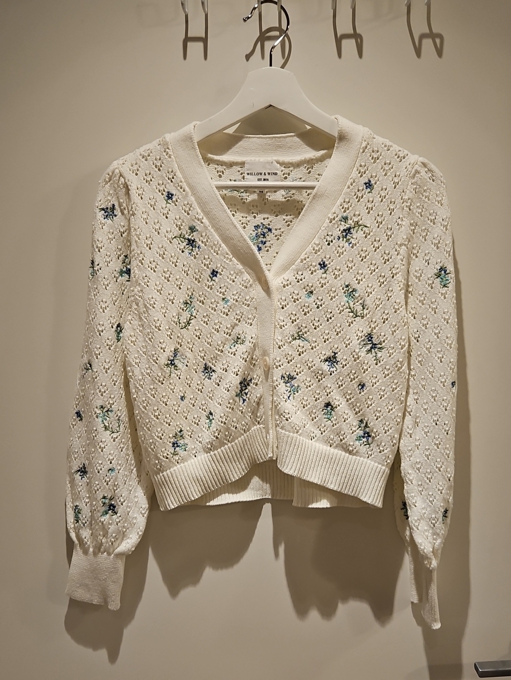 Pointelle Cardigan - M